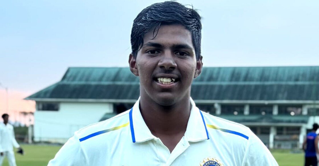 Kerala Under-23 player Manav Krishna. Photo: KCA
