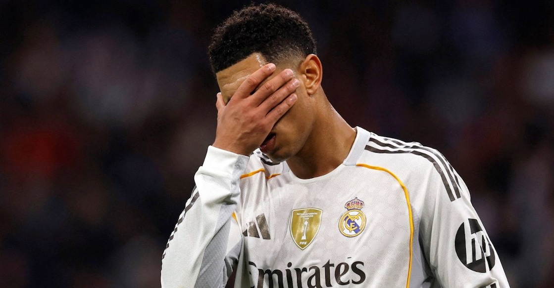 Real Madrid's Jude Bellingham reacts during the game against Manchester City. Photo: Action Images via Reuters/Andrew Couldridge