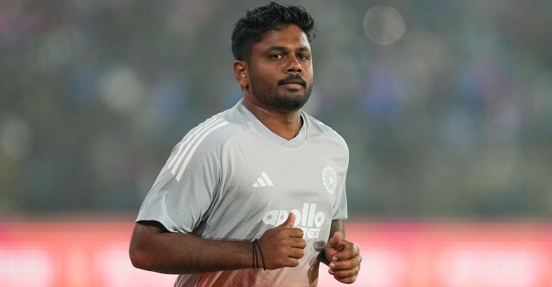 India's Sanju Samson trains ahead of the first T20I against South Africa at Barabati Stadium, in Cuttack on Dec. 9, 2025. Photo: PTI