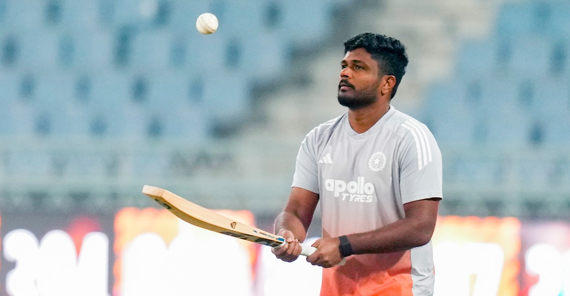 India's Sanju Samson during a training session on the eve of the fourth T20I against South Africa at Ekana Cricket Stadium in Lucknow on December 16, 2025. Photo: PTI