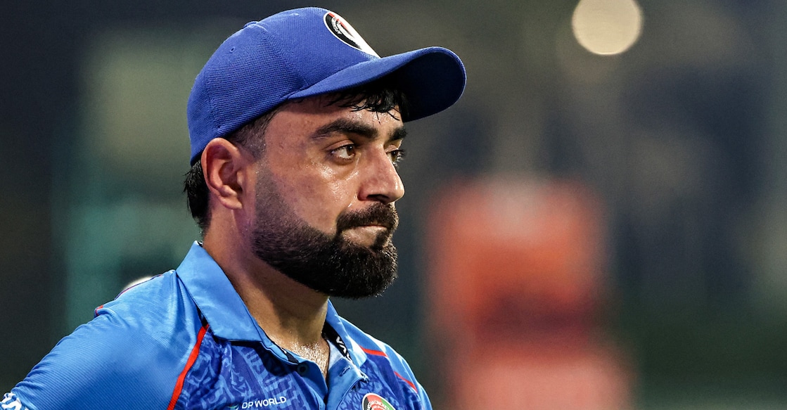 Afghanistan's captain Rashid Khan looks on during the Asia Cup 2025 T20I match against Bangladesh at the Sheikh Zayed Cricket Stadium in Abu Dhabi on September 16, 2025. File photo: AFP/ Fadel Senna