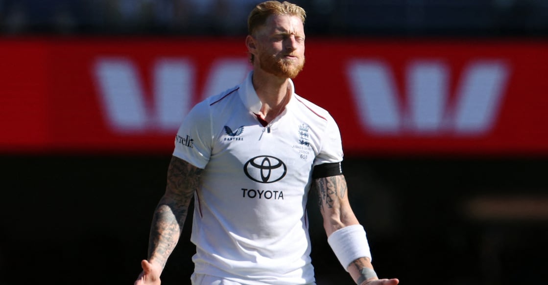 England captain Ben Stokes reacts during the second Test of the Ashes against Australia at the Gabba in Brisbane on December 6, 2025. Photo: Reuters/Hollie Adams