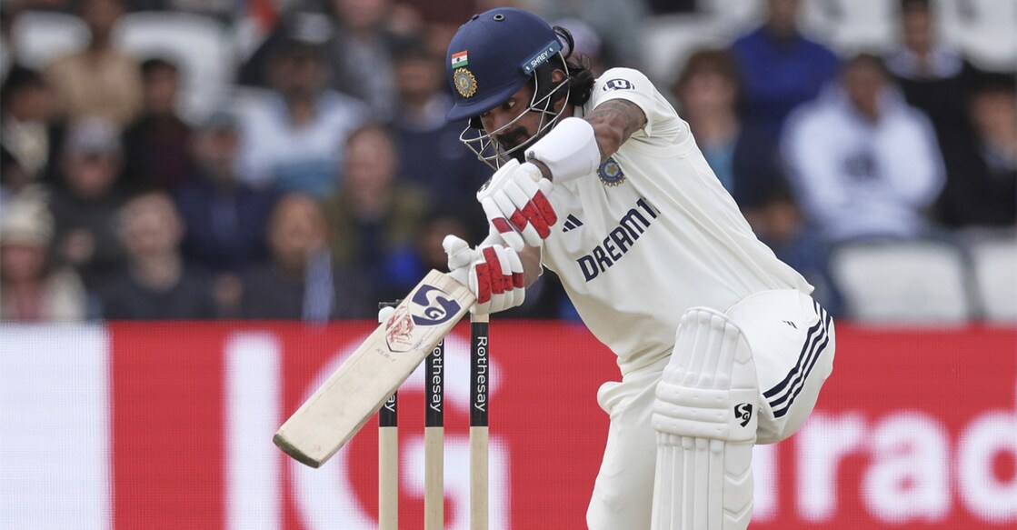 India's KL Rahul bats on day four of the first Test against England at Headingley in Leeds, England, Monday, June 23, 2025. Photo: PTI