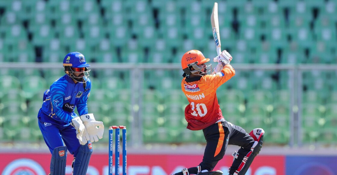 Rohan Kunnummal performance against Kochi Blue Tigers. Photo: KCA
