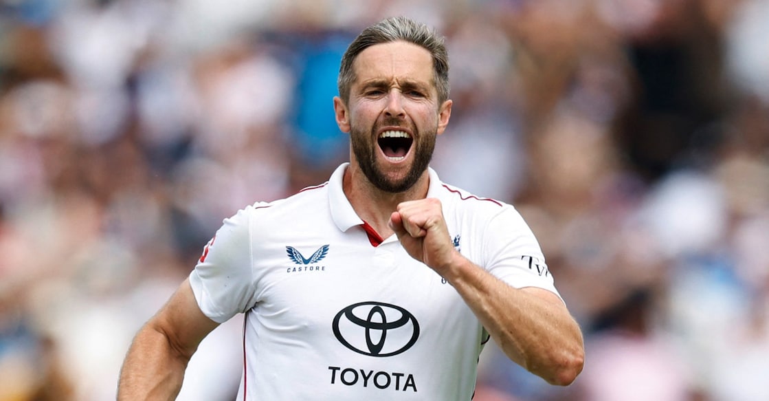 England's Chris Woakes celebrates after taking a wicket. File photo: Reuters/Peter Cziborra