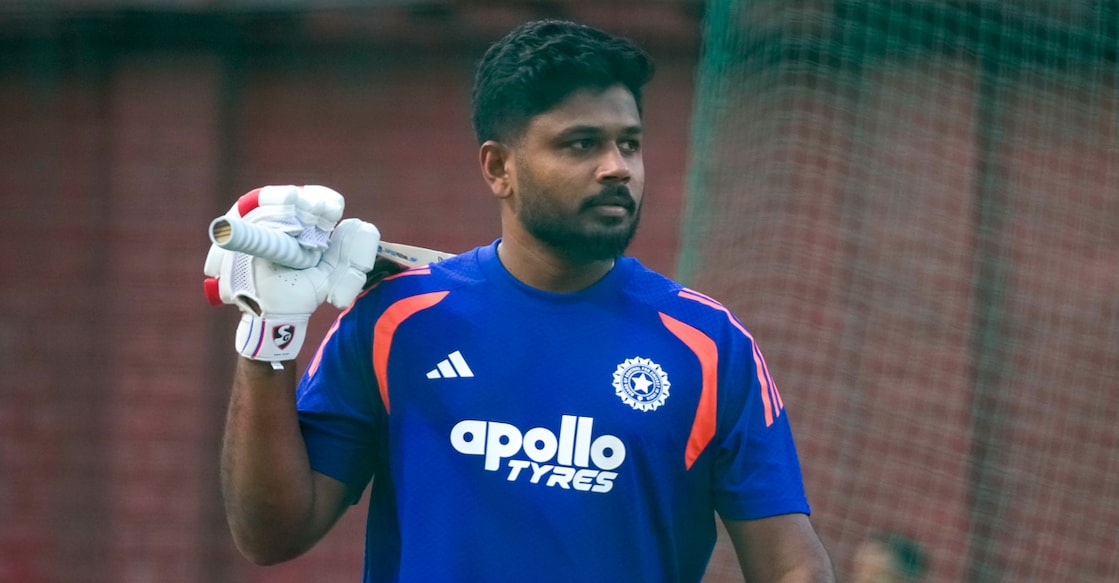 India's Sanju Samson during a practice session ahead of an ICC Men's T20 World Cup 2026 cricket match against Namibia in New Delhi on February 12, 2026. Photo: PTI