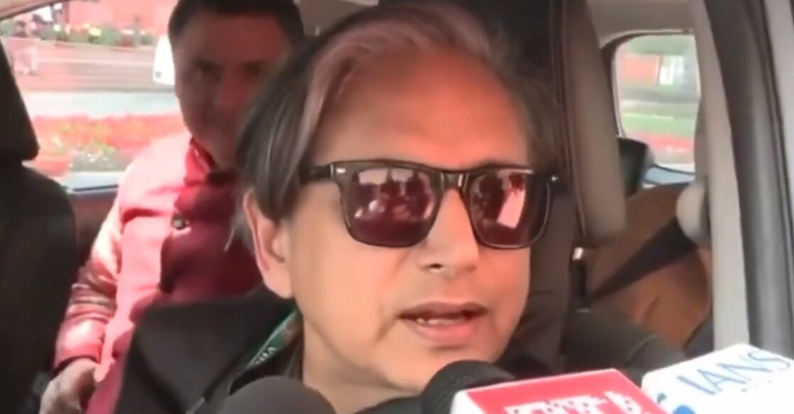 A screengrab from the deepfake video of Shashi Tharoor. 