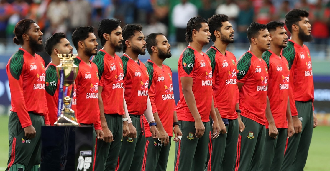 A file photo of Bangladesh players before the Asia Cup match against India in Dubai on September 24, 2025. Photo: Reuters