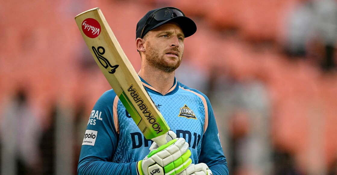 In this photo from May 22, 2025, Gujarat Titans' Jos Buttler warms up before the start of an IPL match against Lucknow Super Giants at the Narendra Modi Stadium in Ahmedabad. File photo: AFP/ Indranil Mukherjee 