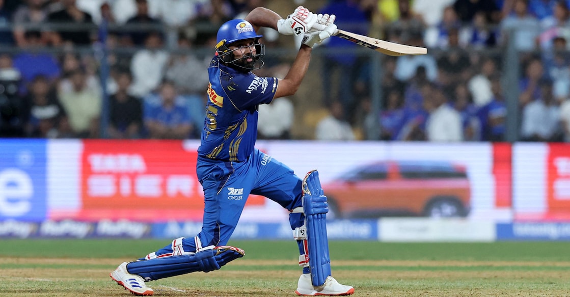 Mumbai Indians’ Rohit Sharma plays a shot against Kolkata Knight Riders in the IPL 2026 match at the Wankhede Stadium in Mumbai on March 29, 2026. Photo: Reuters/ Francis Mascarenhas
