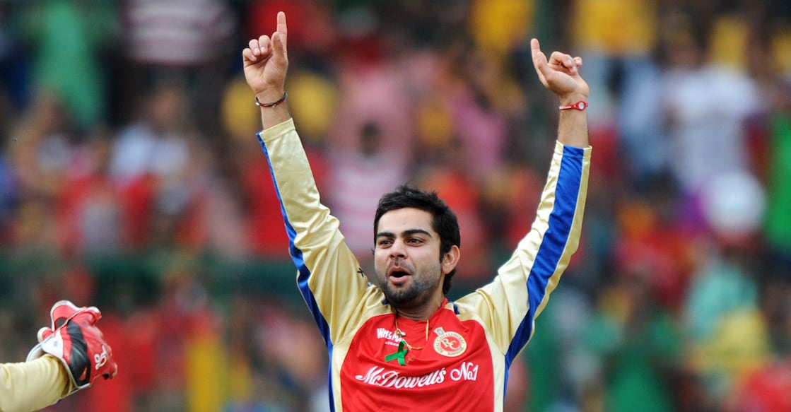 In this file photo from May 22, 2011, Virat Kohli plays for Royal Challengers Bangalore at The M Chinnaswamy Stadium in Bangalore. Photo: AFP/ Dibyangshu Sarkar 