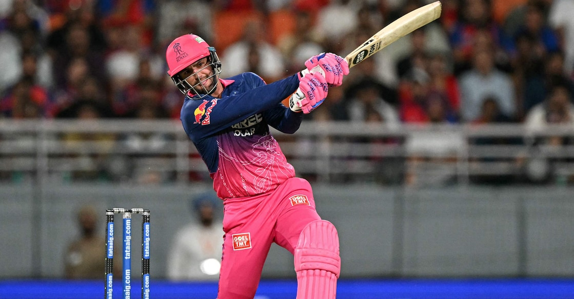 Rajasthan Royals' Donovan Ferreira plays a shot during an IPL 2026 match against Punjab Kings at the Maharaja Yadavindra Singh International Cricket Stadium on the outskirts of Chandigarh on April 28, 2026. Photo: AFP/ Tauseef Mustafa 