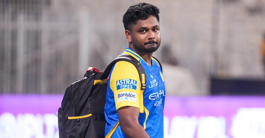 Chennai Super Kings’ Sanju Samson arrives for the IPL 2026 match against Punjab Kings in Chennai. Photo: PTI