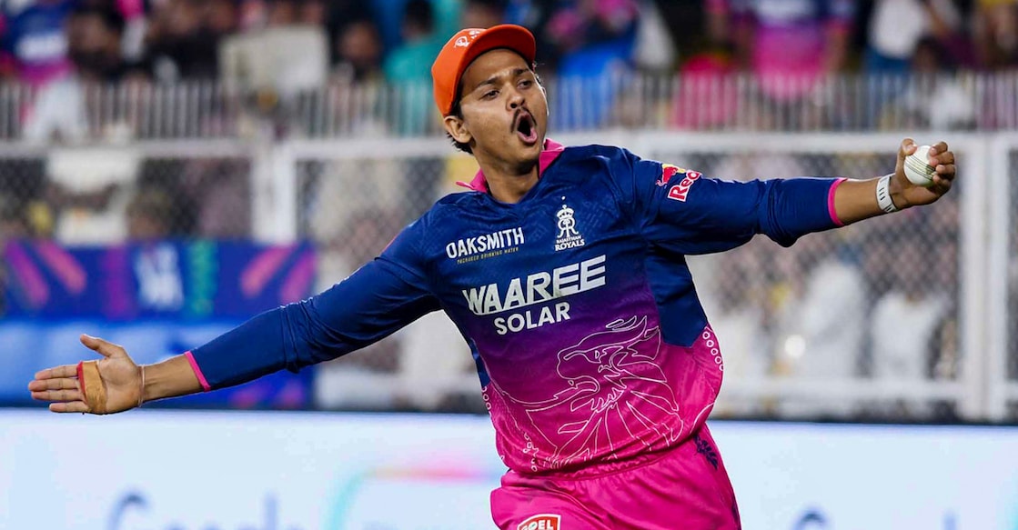 Rajasthan Royals' Yashasvi Jaiswal reacts during the match against Mumbai Indians in IPL 2026 in Guwahati on April 7, 2026. Photo: PTI