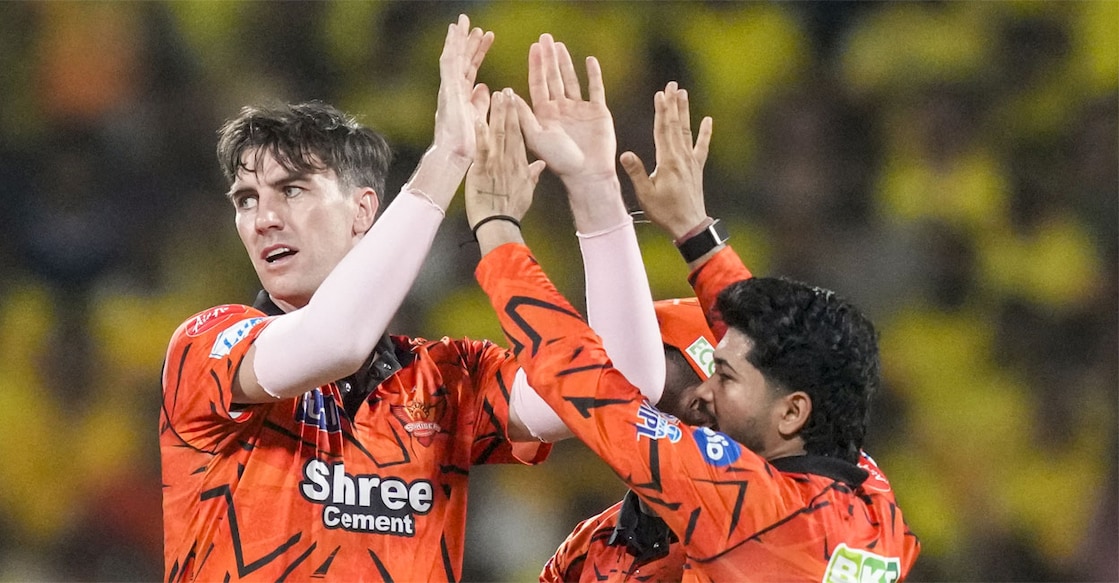 Sunrisers Hyderabad's Eshan Malinga celebrates after dismissing Chennai Super Kings' Dewald Brevis during IPL 2026 T20 cricket match between Chennai Super Kings and Sunrisers Hyderabad, in Chennai, Tamil Nadu, Monday, May 18, 2026. Photo: PTI