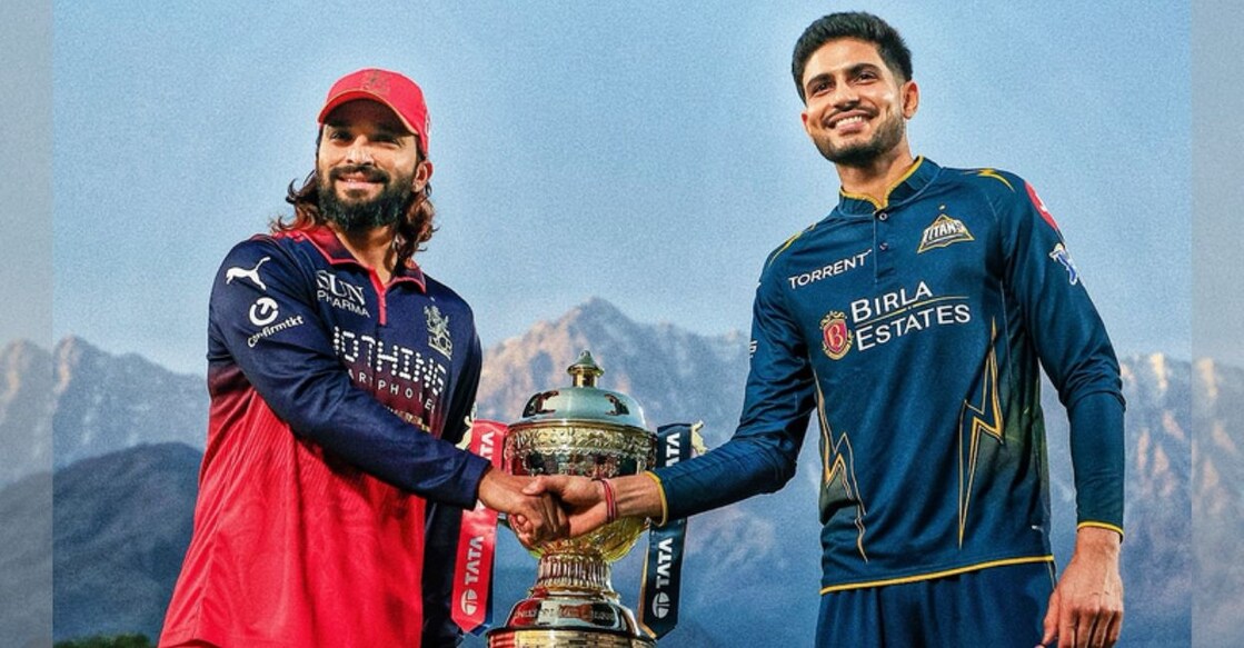 RCB captain Rajat Patidar (L) and GT skipper Shubman Gill during the IPL qualifier. Photo: Instagram/royalchallengersbengaluru