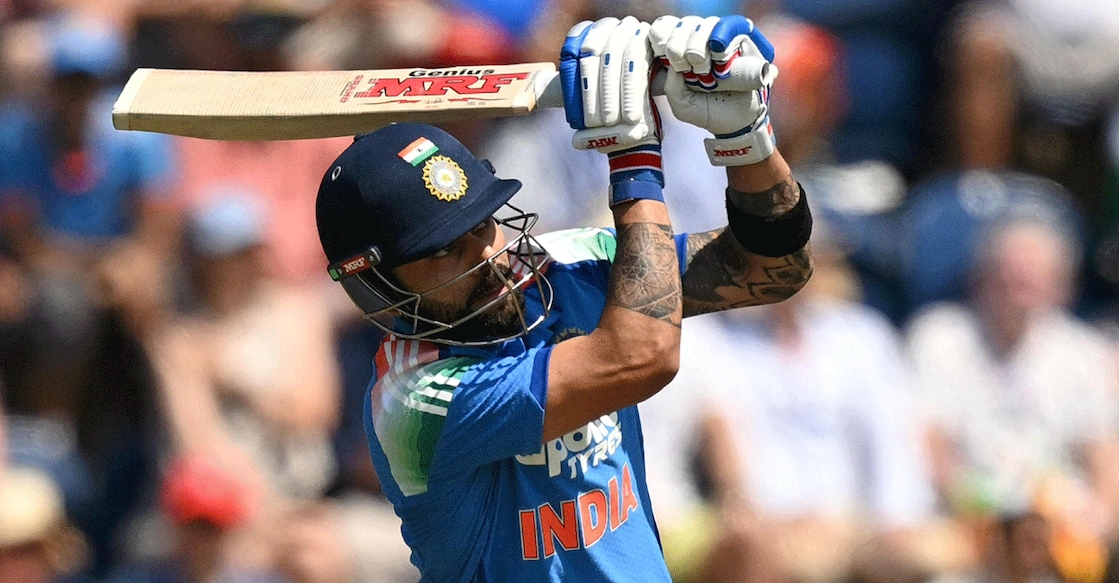 India's Virat Kohli watches the ball after playing a shot during the second ODI against England at Sophia Gardens in Cardiff, Wales on July 16, 2026. Photo: AFP/ Oli Scarff 