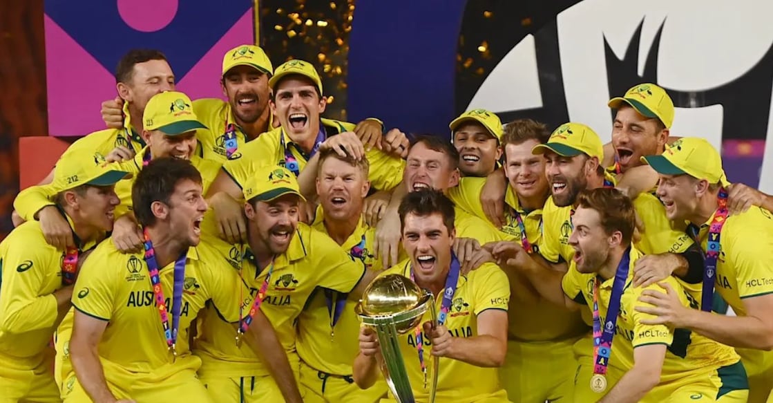 A file photo of the Australian Cricket team that won the ICC World Cup in 2023. Photo: ICC