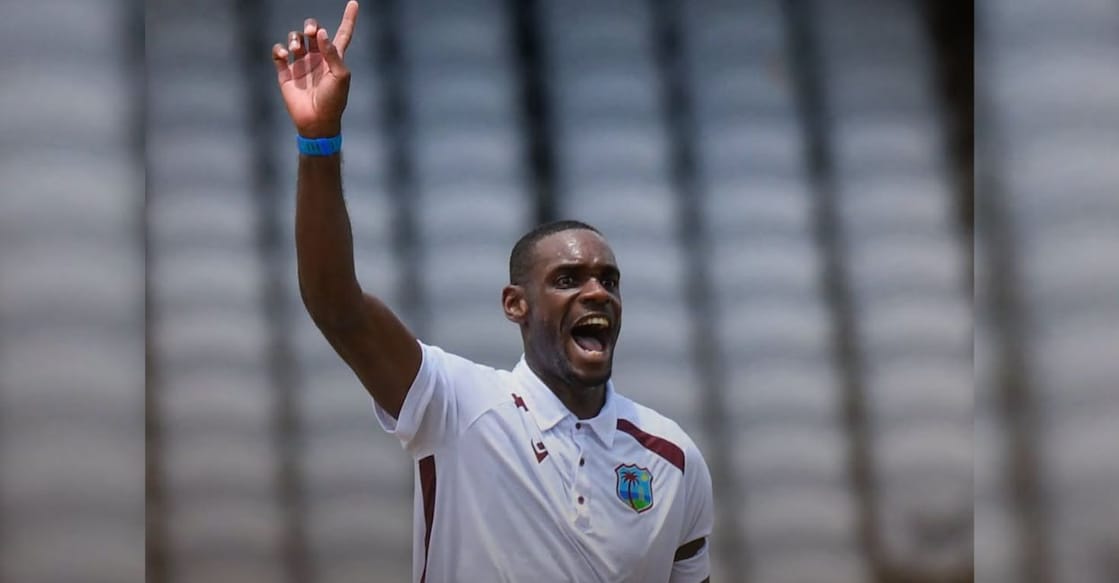 West Indies bowler Justin Greaves celebrates taking wicket. Photo: Facebook/ICC