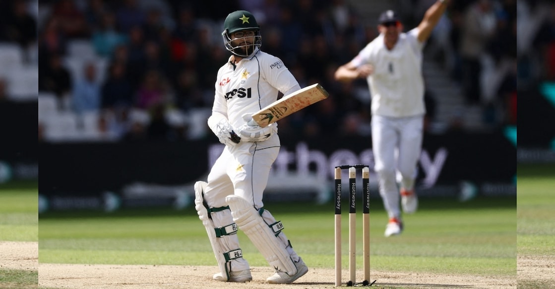 Pakistan's Imam-ul-Haq reacts after being caught out by England's Jamie Smith off the bowling of England's Jofra Archer. Photo: Reuters