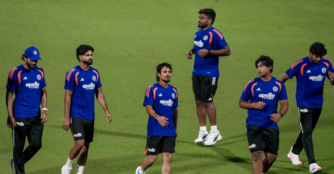 New Delhi: India's captain Shreyas Iyer, Tilak Verma, Nitish Kumar Reddy, Ishan Kishan,  Vaibhav Sooryavanshi and others during a practice session ahead of the first T20 cricket match between India and Afghanistan, in New Delhi, Friday, Sept. 11, 2026. (PTI Photo/Salman Ali)(PTI09_11_2026_000433A)(PTI09_11_2026_000439B)