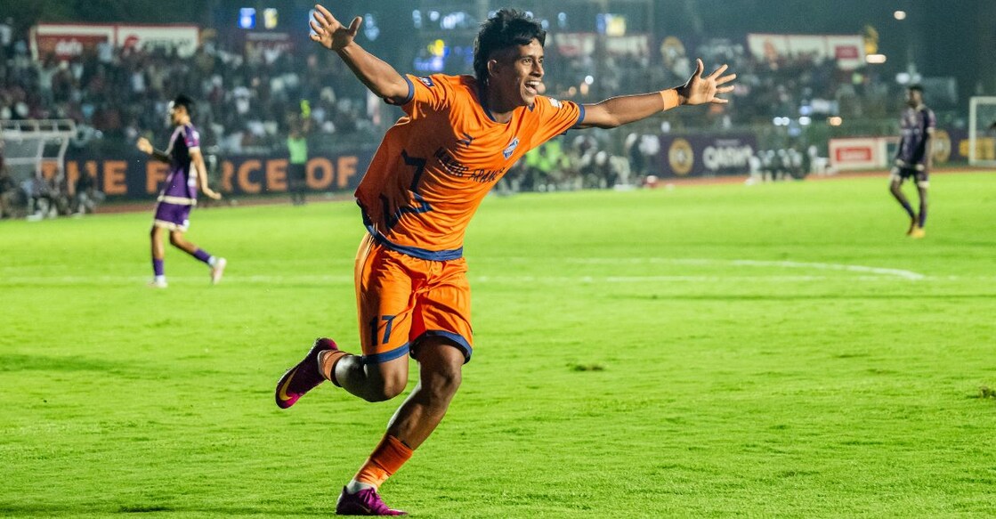 Mohammed Afsal celebrates scoring the goal. Photo: Special arrangement