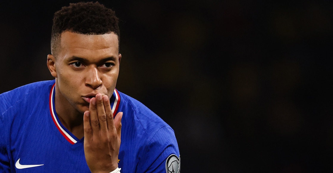 France's forward Kylian Mbappe blows a kiss as he celebrates after scoring his team first goal during the 2026 World Cup qualifiers Europe zone group D football match against Ukraine at the Parc des Princes stadium in Paris, on November 13, 2025. File photo: AFP/ Franck Fife