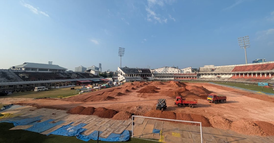 The EMS Corporation Stadium being prepared for the ISRL event. Photo: Special arrangement