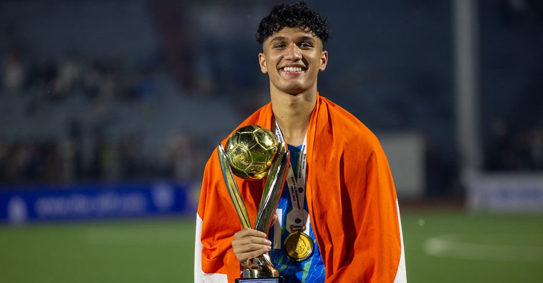 Yohaan Benjamin won the SAFF Under-19 championship with India. Photo: Instagram/indianfootball