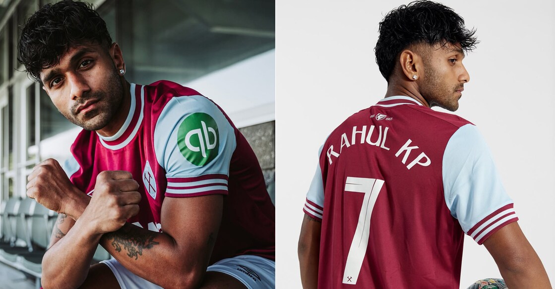 Rahul KP wore No. 7 shirt for West Ham in the TST 7s tournament. Photos: Instagram/@westham_us