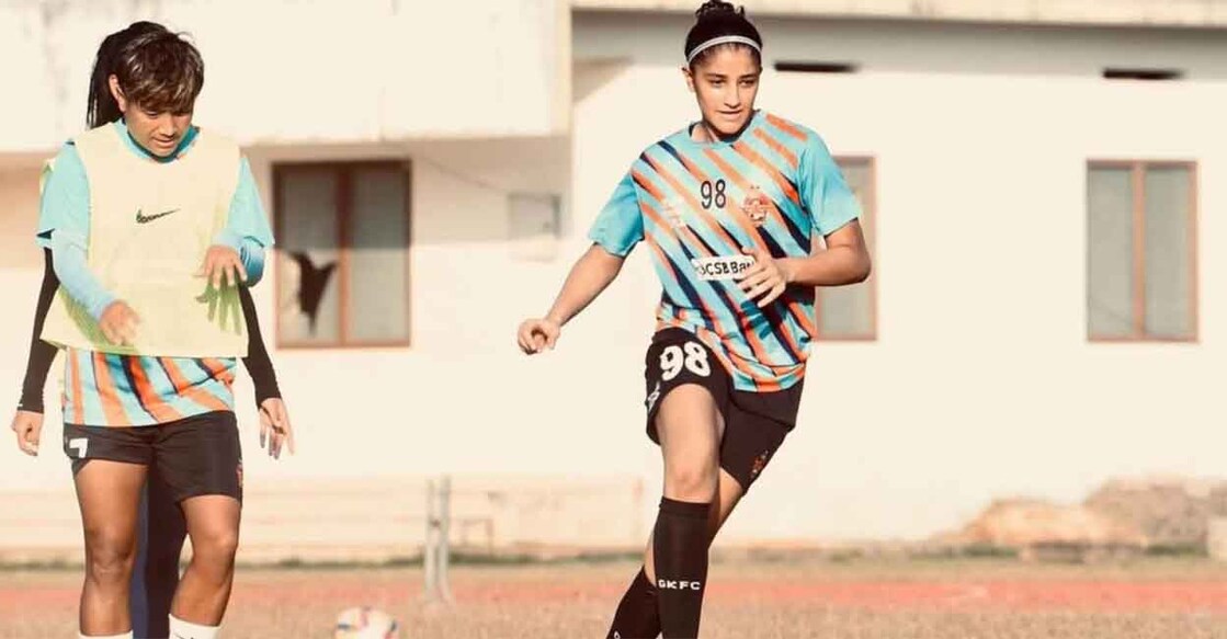 Harhika Jain in action for Gokulam Kerala FC. Photo: Harshika/Instagram