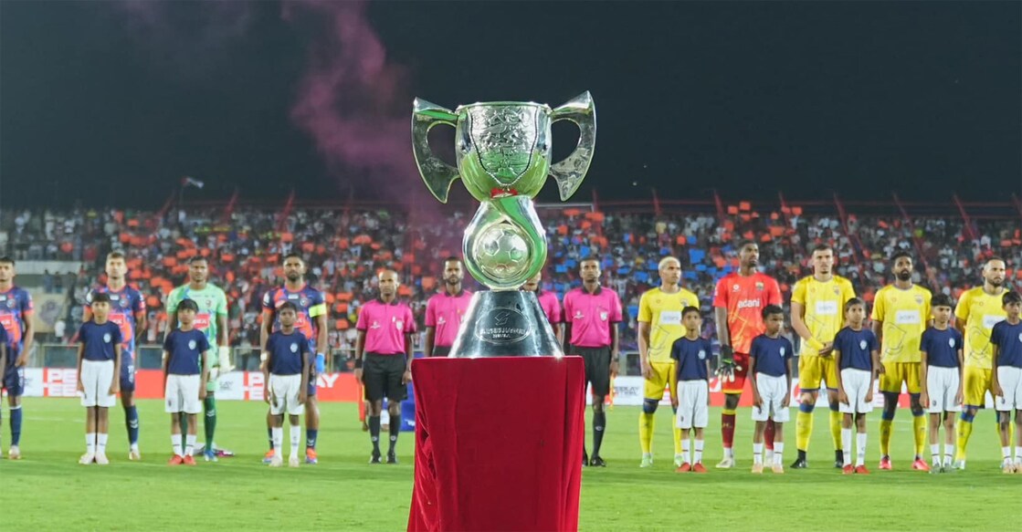 Super League Kerala trophy. Photo: SLK