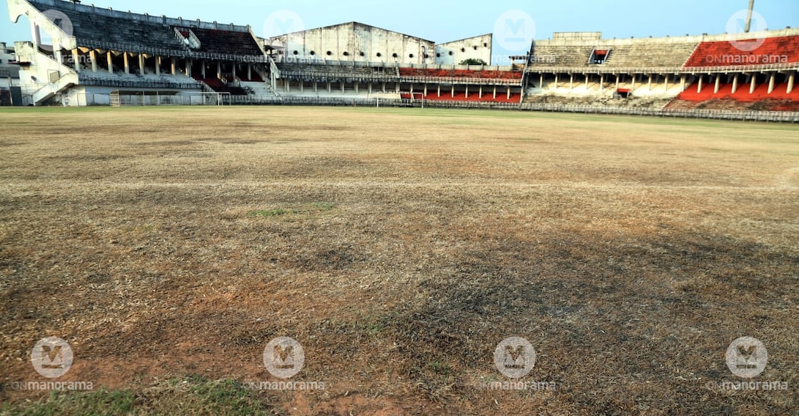 The current condition of the EMS Corporation stadium in Kozhikode. Photo: MT Vidhuraj/Manorama
