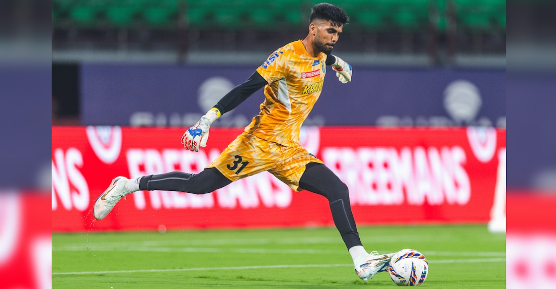 Goalkeeper Arsh Anwer Shaikh impressed on his debut for Kerala Blasters. Photo: ISL