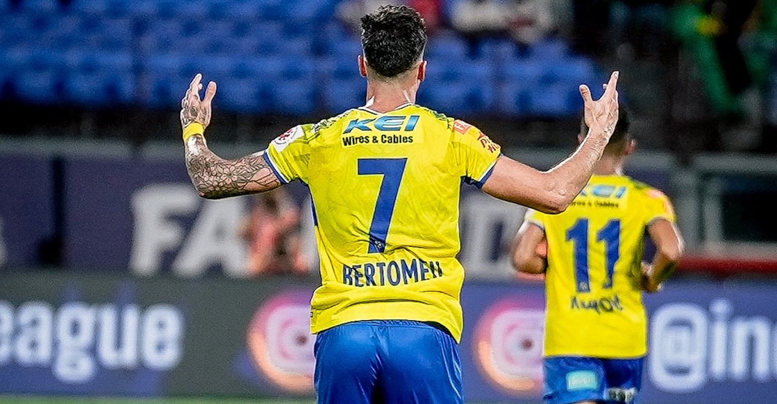 Victor Bertomeu is the only player to score for Kerala Blasters in the first three matches of the ISL 2025-26 season. Photo: KBFC