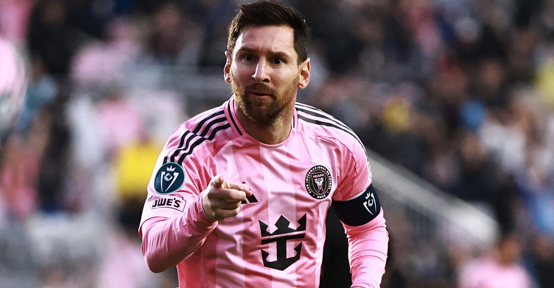 Lionel Messi of Inter Miami CF celebrates after scoring against Nashville SC during the CONCACAF Champions Cup Round of 16 Second Leg match at Chase Stadium in Fort Lauderdale, Florida, on March 18, 2026. Photo: Getty Images via AFP/ Carmen Mandato