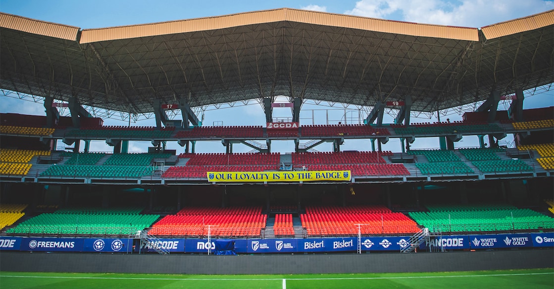 The Kerala Blasters’ home ground of Jawaharlal Nehru International Stadium in Kochi before the ISL match against Odisha FC on April 23, 2026. Photo: ISL
