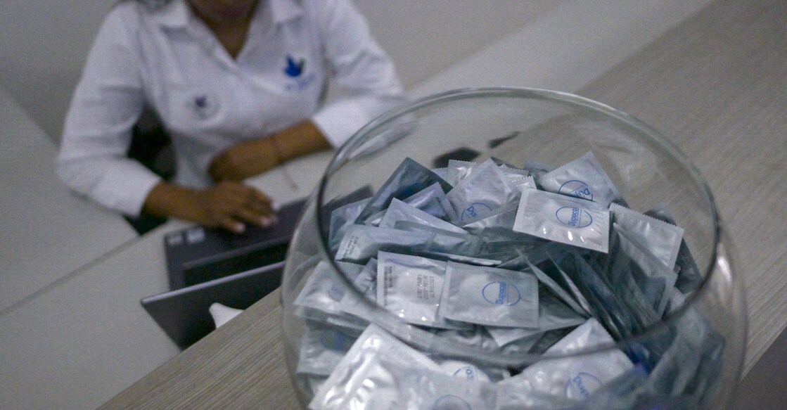 In the above photo used for representational purpose, free condoms are on display at a newly inaugurated clinic for HIV/AIDS patients in Cali, Colombia. Representational image: AFP/ Joaquin Sarmiento 