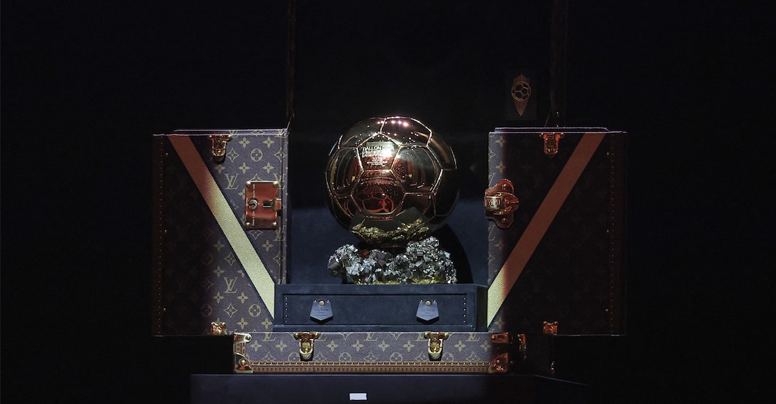 Ballon d'Or award displayed during the 2023 Ballon d'Or France Football award ceremony at the Theatre du Chatelet in Paris. Photo: AFP