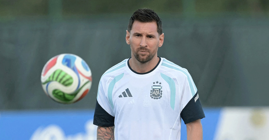 Argentina's forward Lionel Messi eyes the ball as he takes part in a training session at Sporting KC Training Centre in Kansas City, on June 15, 2026, on the eve of the 2026 World Cup Group J match against Algeria. Photo: AFP/ Juan Mabromata 