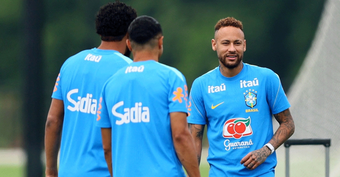 Brazil's Neymar Jr. trains with his teammates. Photo: Reuters/Caean Couto
