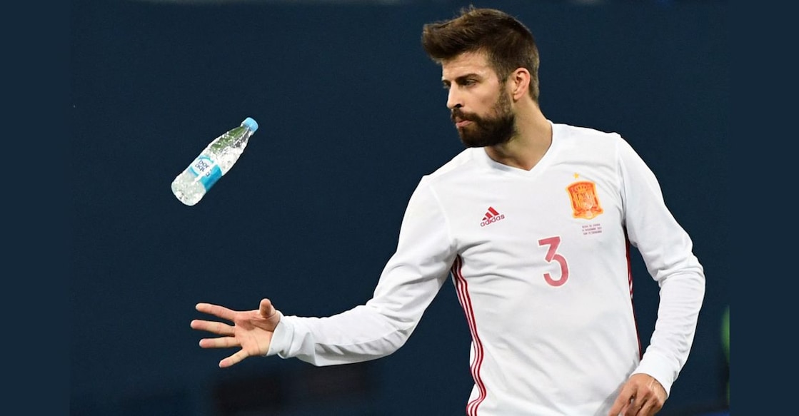 Used for representational purpose: In this file photo from November 14, 2017, Spain's Gerard Pique gets a water bottle during an international friendly football match against Russia in Saint Petersburg. File photo: AFP/Kirill Kudryavtsev 
