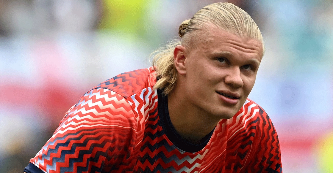 Norway's forward Erling Braut Haaland warms up before the start of the 2026 World Cup quarterfinal against England at Miami Stadium on July 11, 2026. Photo: AFP/ Roberto Schmidt 