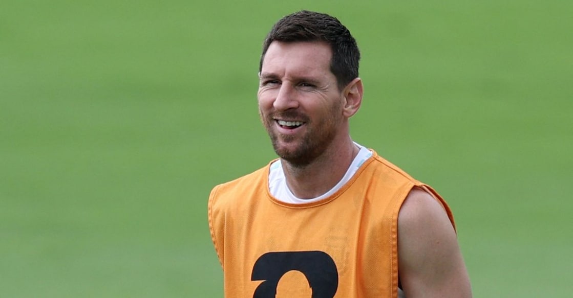 Argentina's Lionel Messi during training. Photo: Reuters