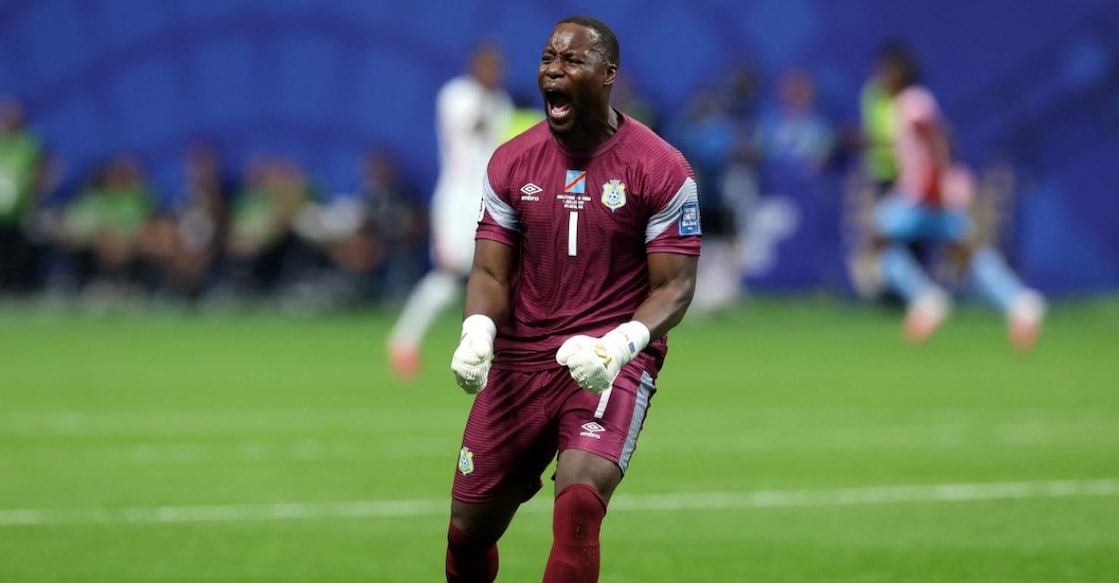DR Congo goalkeeper Lionel Mpasi during their FIFA World Cup 2026 knockout match against England. Photo: AFP