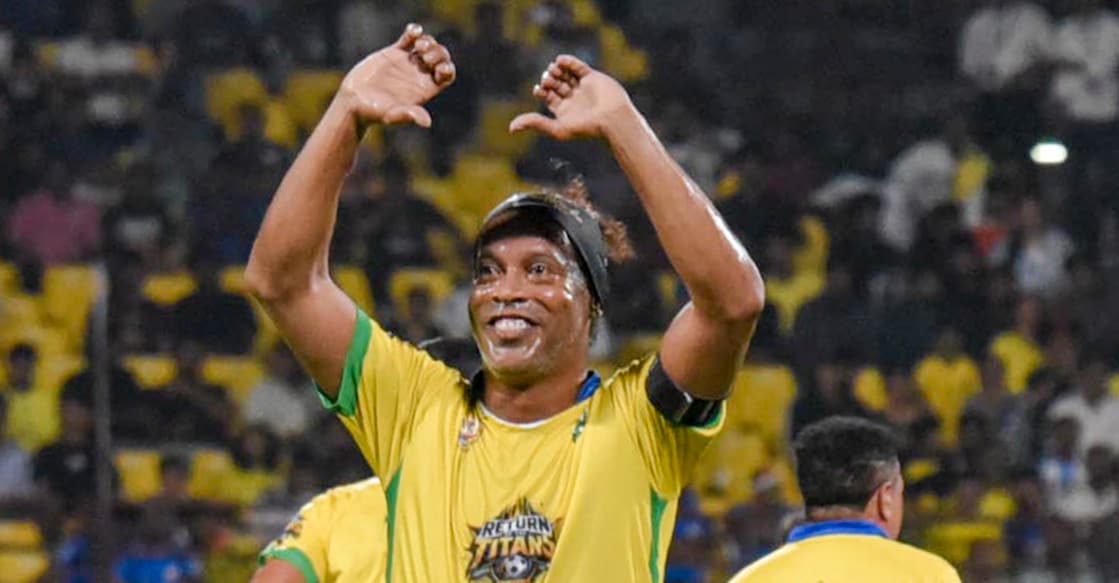 Kochi: Brazilian football legend Ronaldinho ahead of the Brazil Legends vs India All Stars friendly match at the Jawaharlal Nehru International Stadium in Kaloor, Kochi, Keralam, Wednesday, Sept. 23, 2026. (PTI Photo)(PTI09_23_2026_000425A)