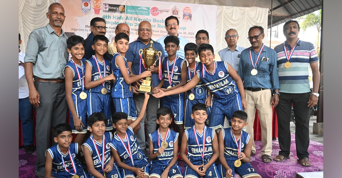 The Ernakulam boys basketball team. Photo: Special arrangement
