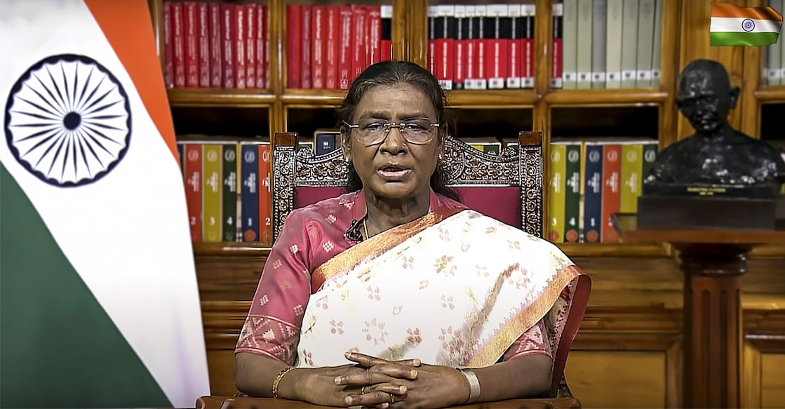 President Droupadi Murmu addresses the nation on the eve of the 79th Independence Day. Photo: PTI