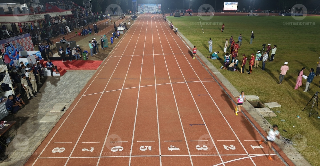 The athletics track at NIT Kozhikode, one of the venues of the state school meet. Photo: Manorama (For representational purpose only)