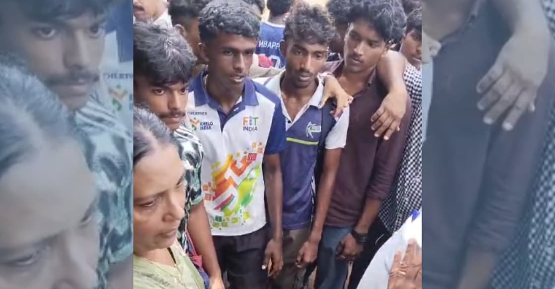A screengrab showing students complaining about age-limit violations to Kottayam DDE Honey G Alexander (L). Photo: Special arrangement